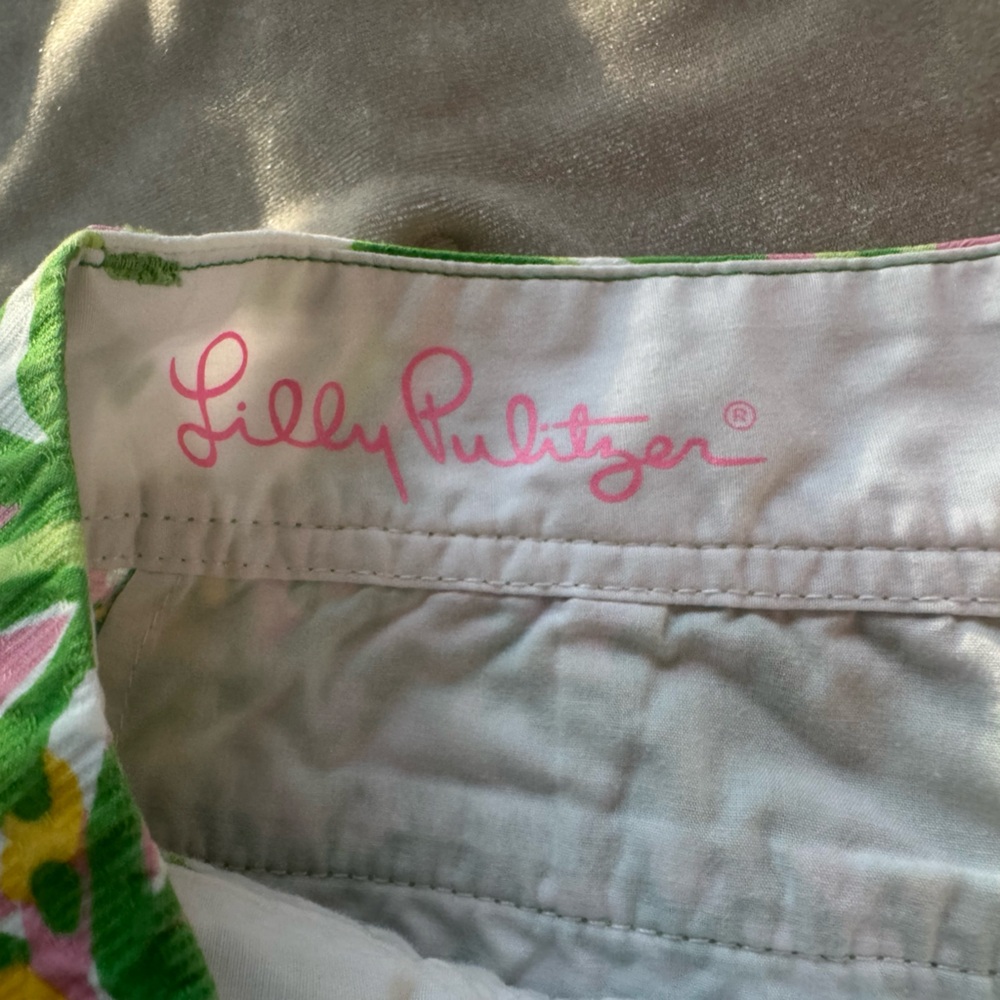 Lilly Pulitzer Green Floral Print Bermuda Shorts - Picture 8 of 8